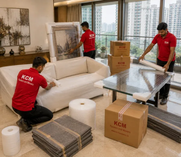 Sector 100 Noida — Local Expertise KCM crew handling a premium home move in Sector 100 Noida