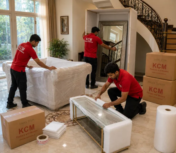 Sector 128 Noida — Local Expertise KCM crew handling a premium move in Sector 128 Jaypee Wish Town Noida