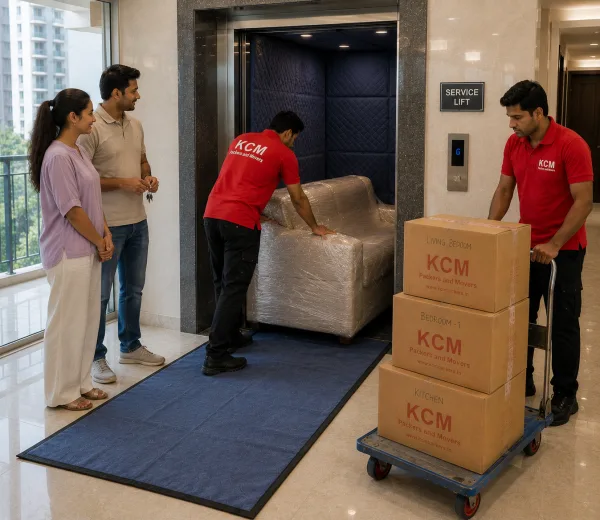 Sector 143 Noida — Local Expertise KCM crew handling a high-rise move in Sector 143 Noida