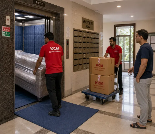 Sector 70 Noida — Local Expertise KCM crew handling a high-rise society move in Sector 70 Noida