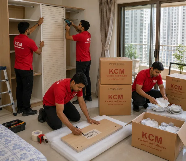 Sector 77 Noida — Local Expertise KCM crew handling a high-rise move in Sector 77 Noida