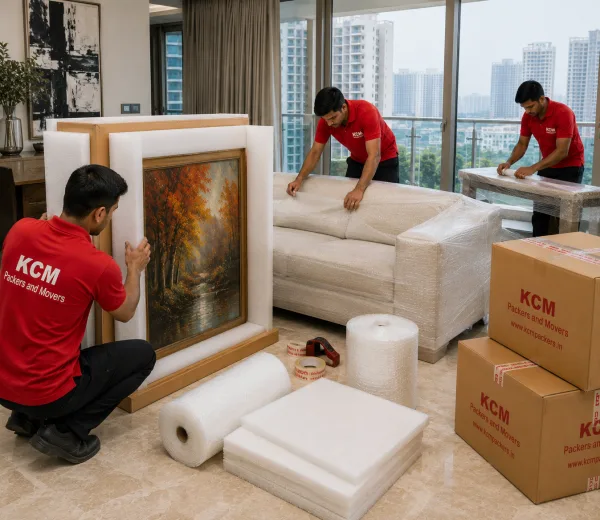 Sector 93 Noida — Local Expertise KCM crew handling a premium home move in Sector 93 Noida