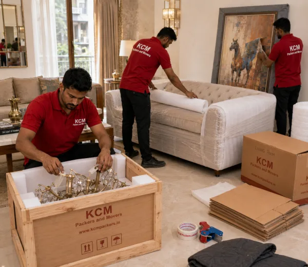 Swarn Nagri Greater Noida — Local Expertise KCM crew handling a premium home move in Swarn Nagri Greater Noida